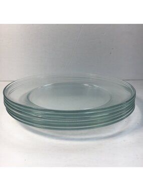 Arcoroc France Classique Set 6 9" Dinner Plates  Clear Glass